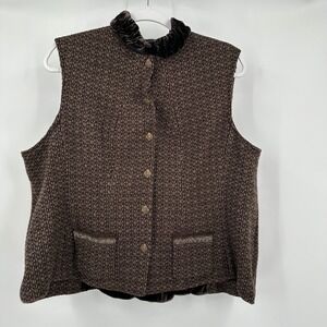Elie Tahari Womens Wool Vest Size L Old Money‎ Quiet Luxury Equestrian Heritage